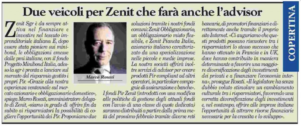 ZENIT_MilanoFinanza_Box Marco Rosati_14.01.2017